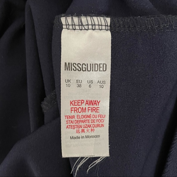 Missguided Navy Blue Deep V Plunge Open Back Mini Dress, 6 - Picture 11 of 11